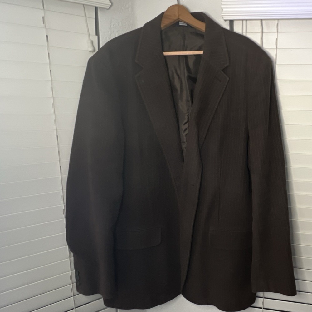 Gap XL/Tall Big & Tall Brown Pinstripe Men's Blazer RN 54023